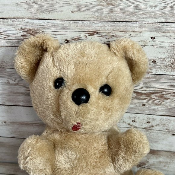 VTG Walmart Brand Plush Brown 9” Bear Tongue Stuck Out Rattle Inside Stuffed - Picture 2 of 12